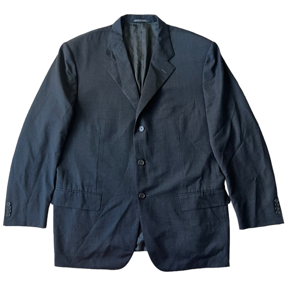 Corneliani Super 100s Merino Wool Grey Blazer Size US 48R Sports Jacket Italy